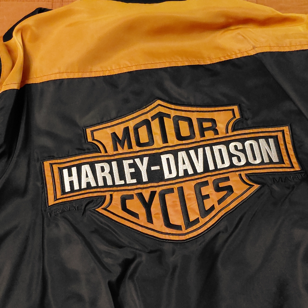 Harley-Davidson Black and Gold Bomber Jacket